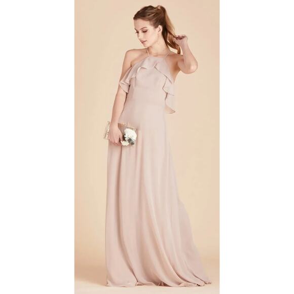 Birdy Grey Jules Maxi Dress Chiffon Womens XS Taupe Bridesmaid New Formal - Picture 1 of 9